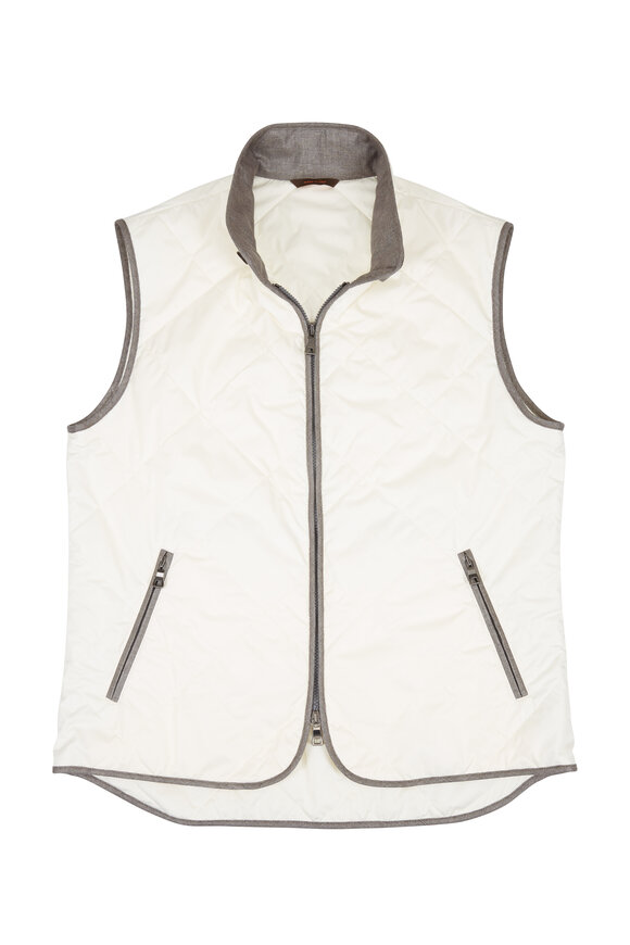 Waterville - White Quilted Vest