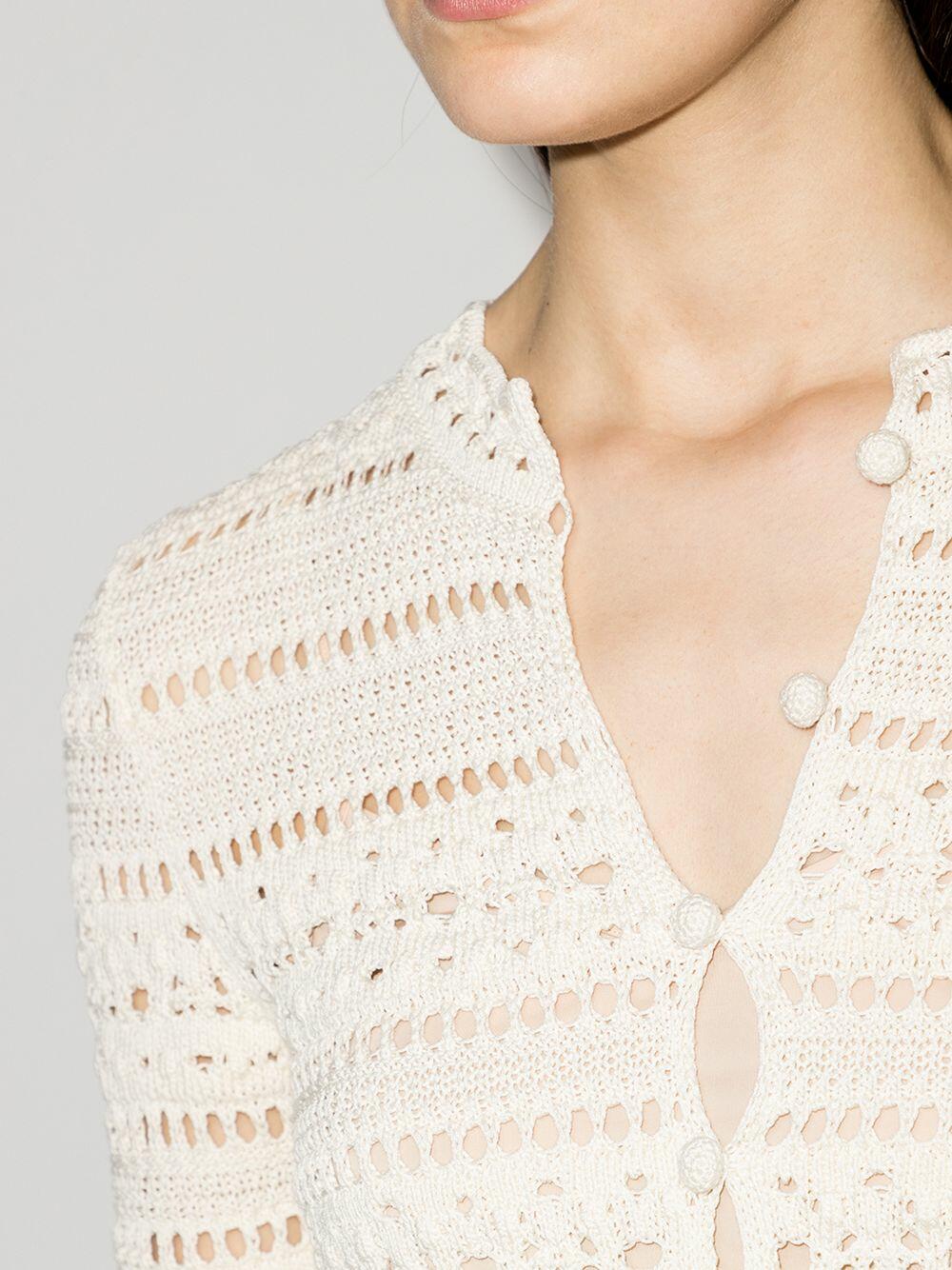 Saint Laurent - Jane Off White Crochet Mini Dress