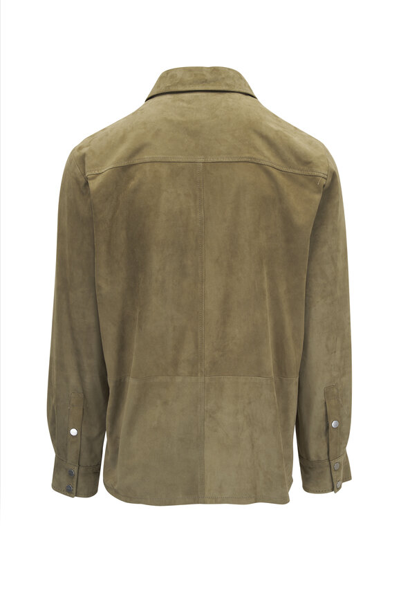 Kiton - Olive Suede Shirt Jacket