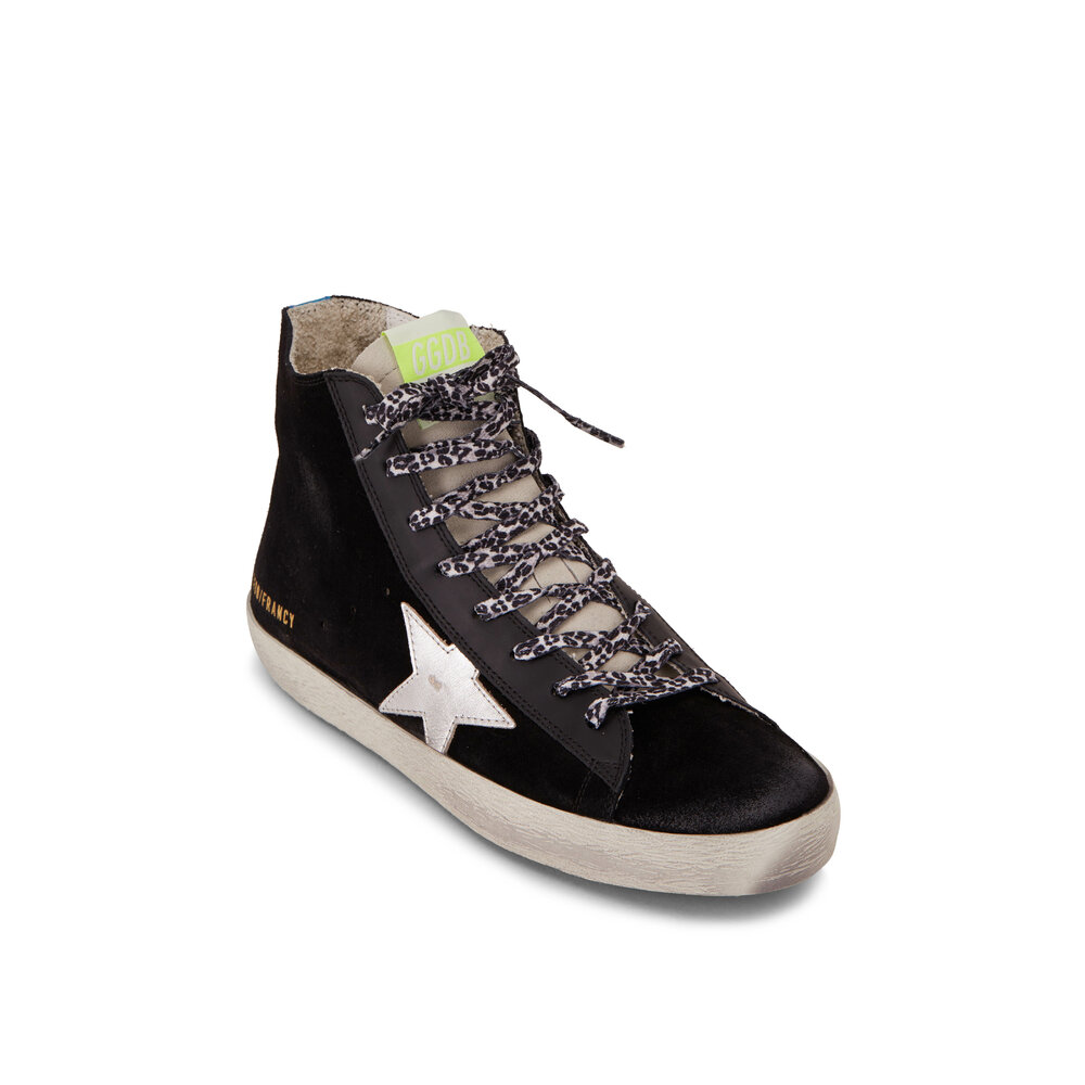 Golden Goose - Francy Black Suede & White Star High-Top Sneaker