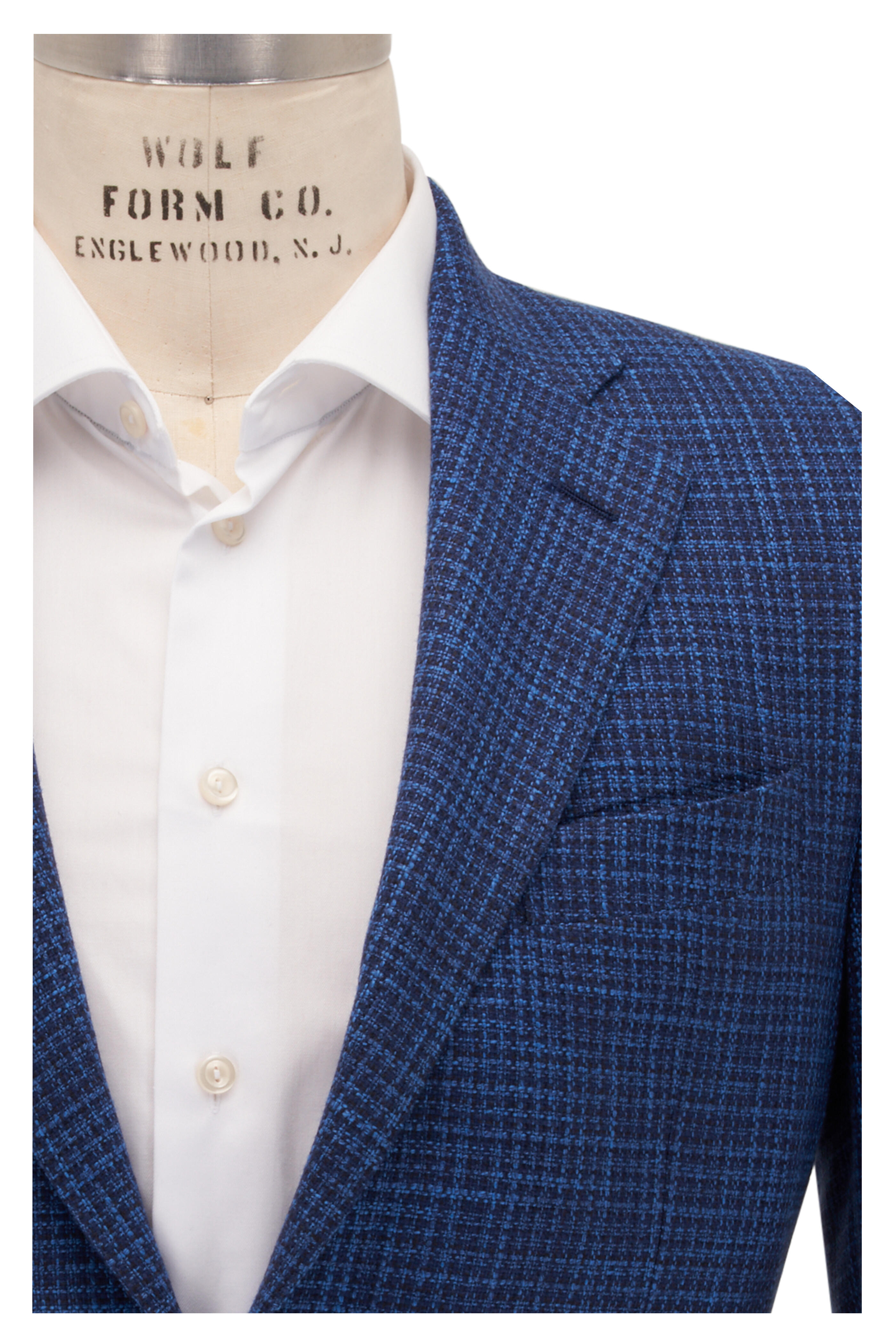 Atelier Munro - Navy & Blue Textured Wool Blend Sportcoat