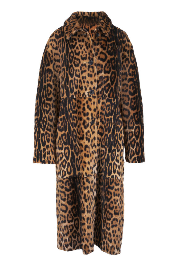 Nili Lotan Davelle Leopard Print Shearling Coat - view 1