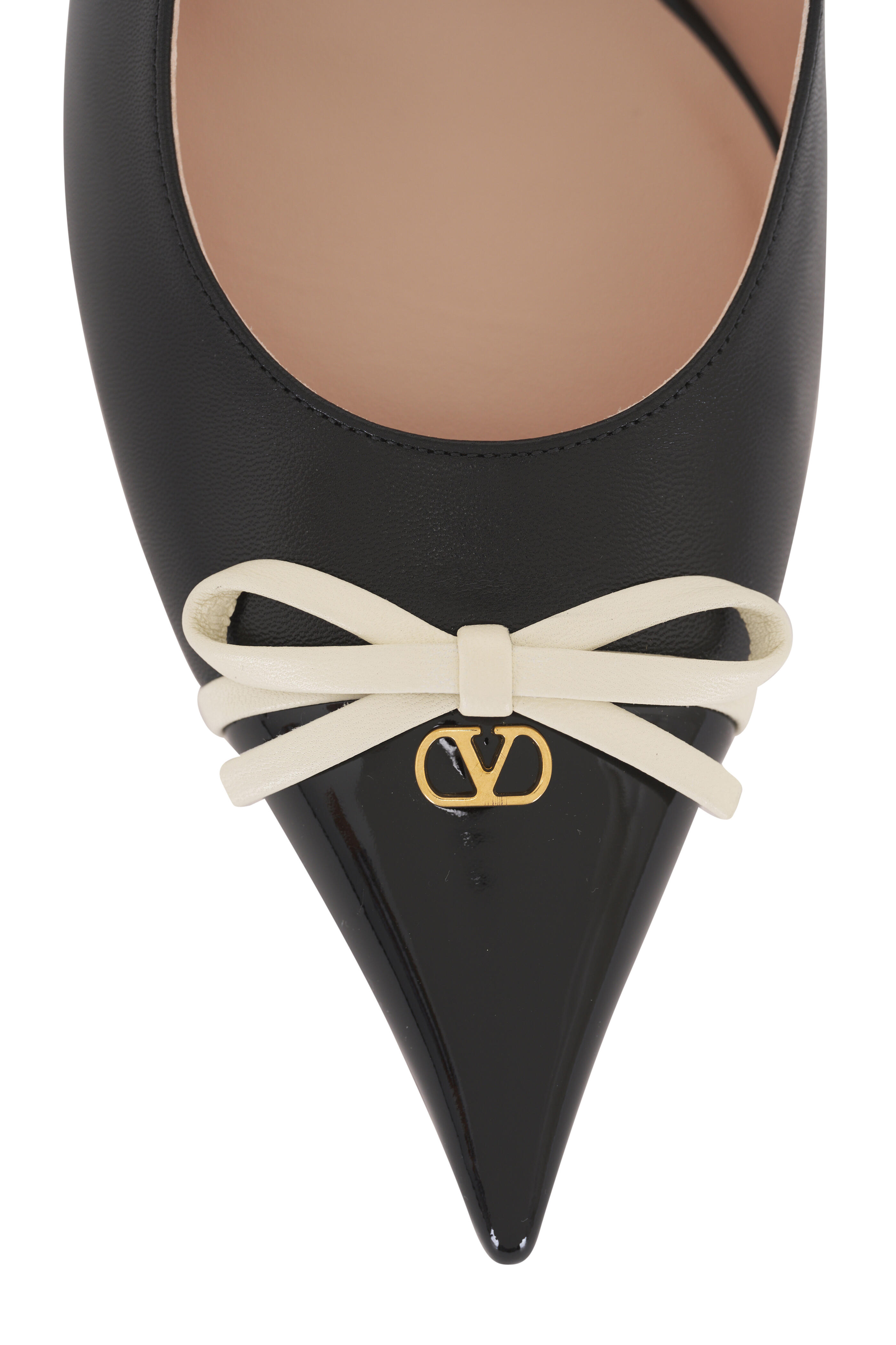Valentino Garavani - Bepointy Black & Ivory Slingback Pump, 80mm
