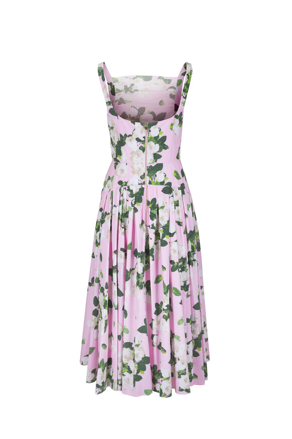 Carolina Herrera Blush Floral Print Midi Dress - view 3
