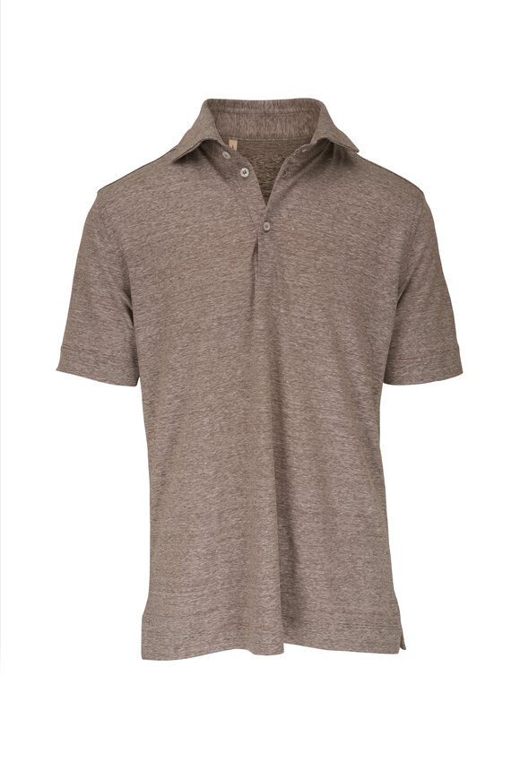 Maurizio Baldassari Heather Brown Merino Wool Polo