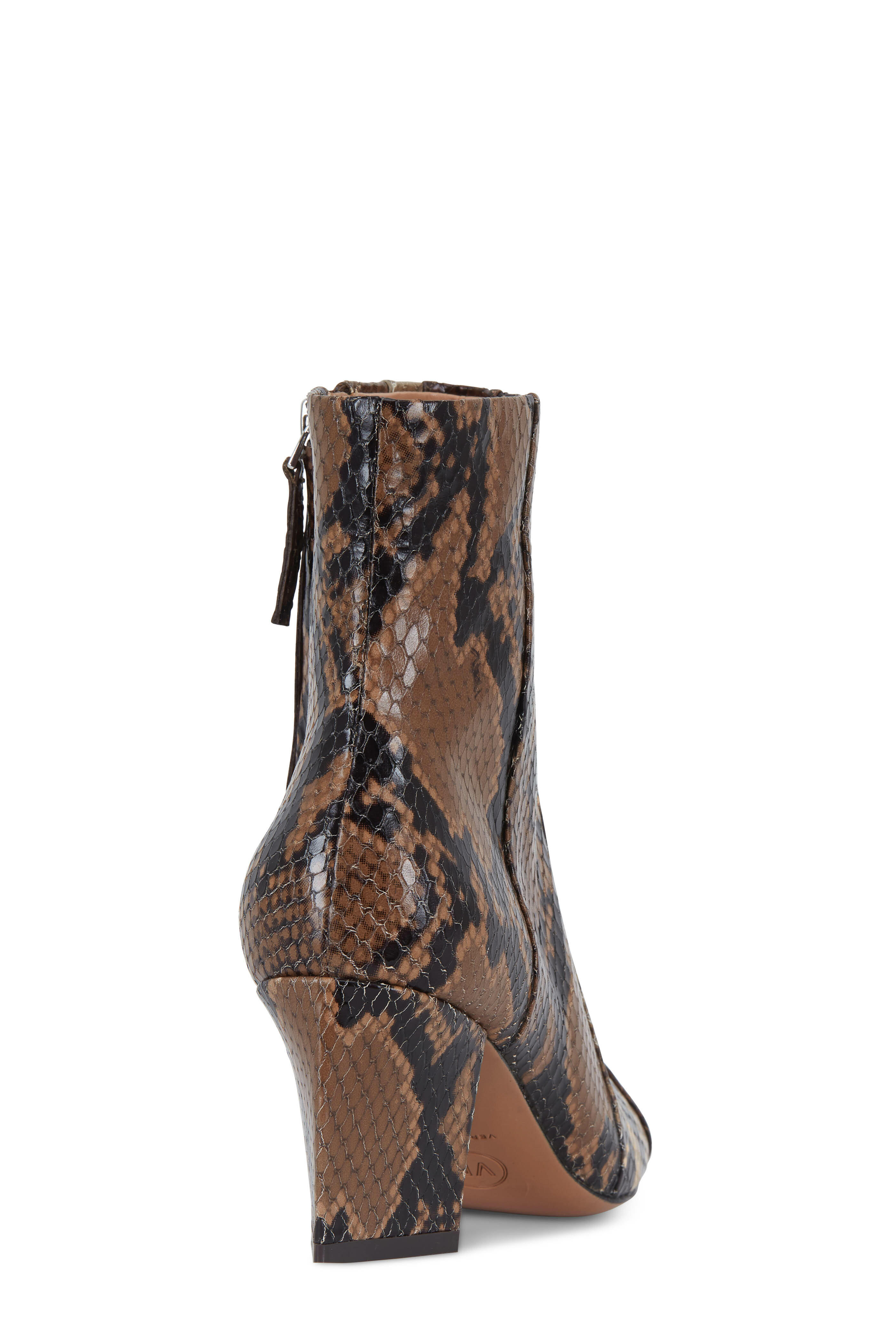 Veronica Beard - Felix Brown Snake Embossed Bootie, 65mm