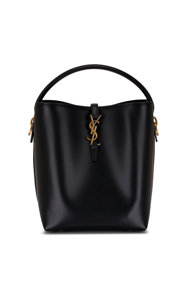 Saint Laurent - Le37 Black Raffia Bucket Bag | Mitchell Stores