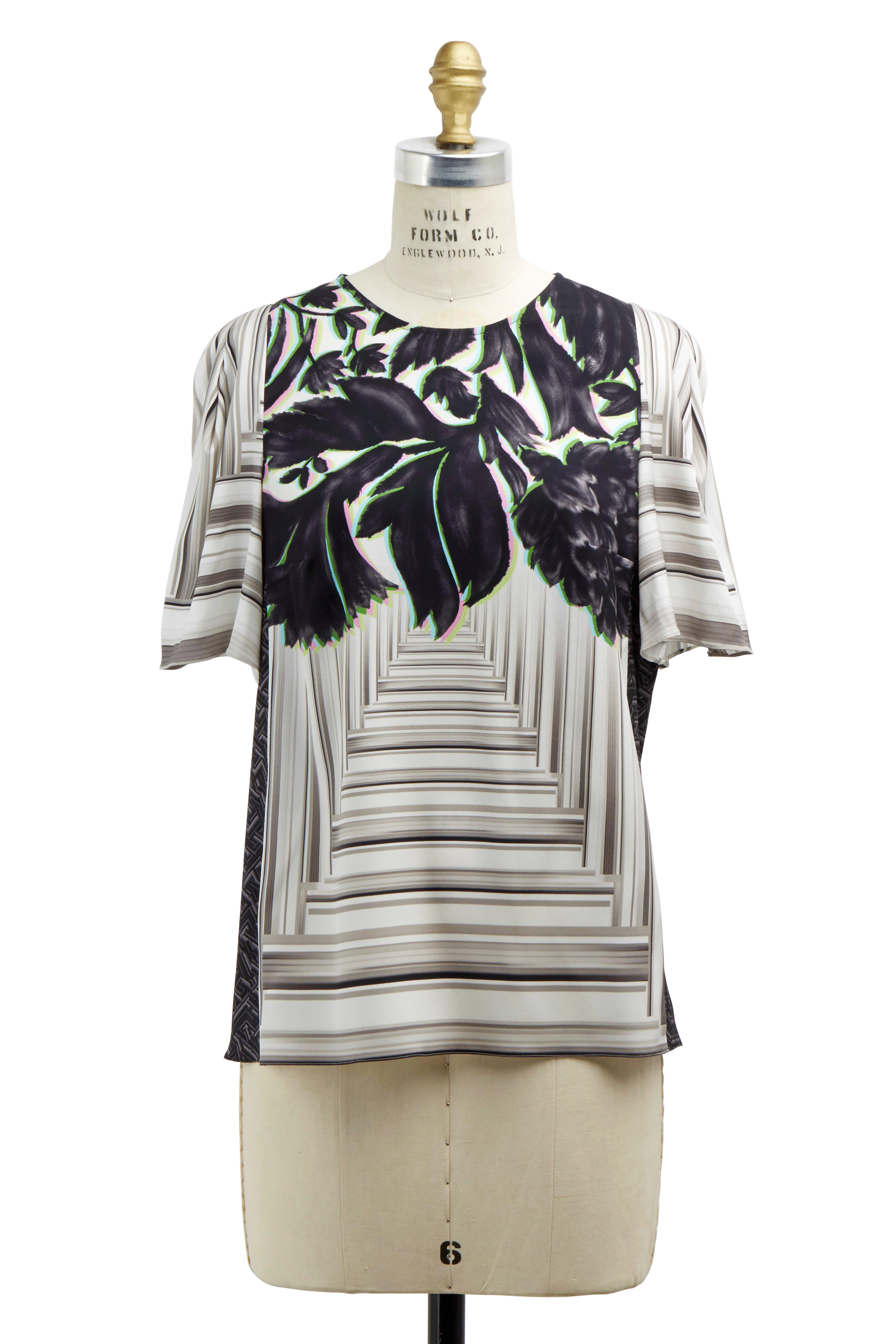 Peter Pilotto - Green Multicolor Silk Blouse