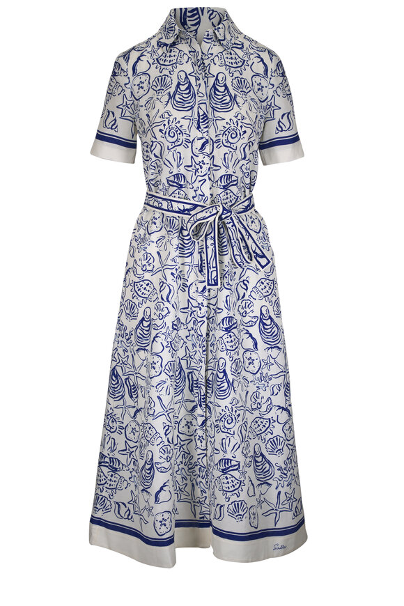 Simkhai Audria Blueberry Belted Midi Dress