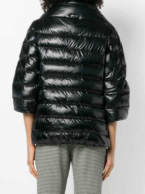 Herno Black Three-Quarter Sleeve Puffer Jacket - view 4
