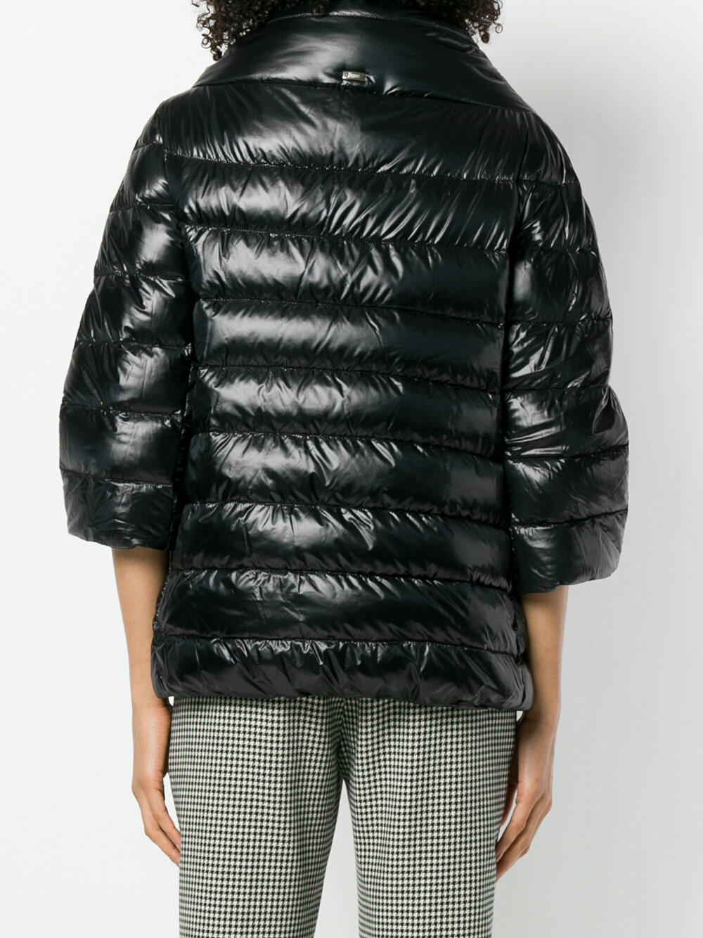ブルゾン Herno 3/4 Length Puffer Jacket With Knit Sleeves Herno - Black Three-Quarter Sleeve Puffer Jacket