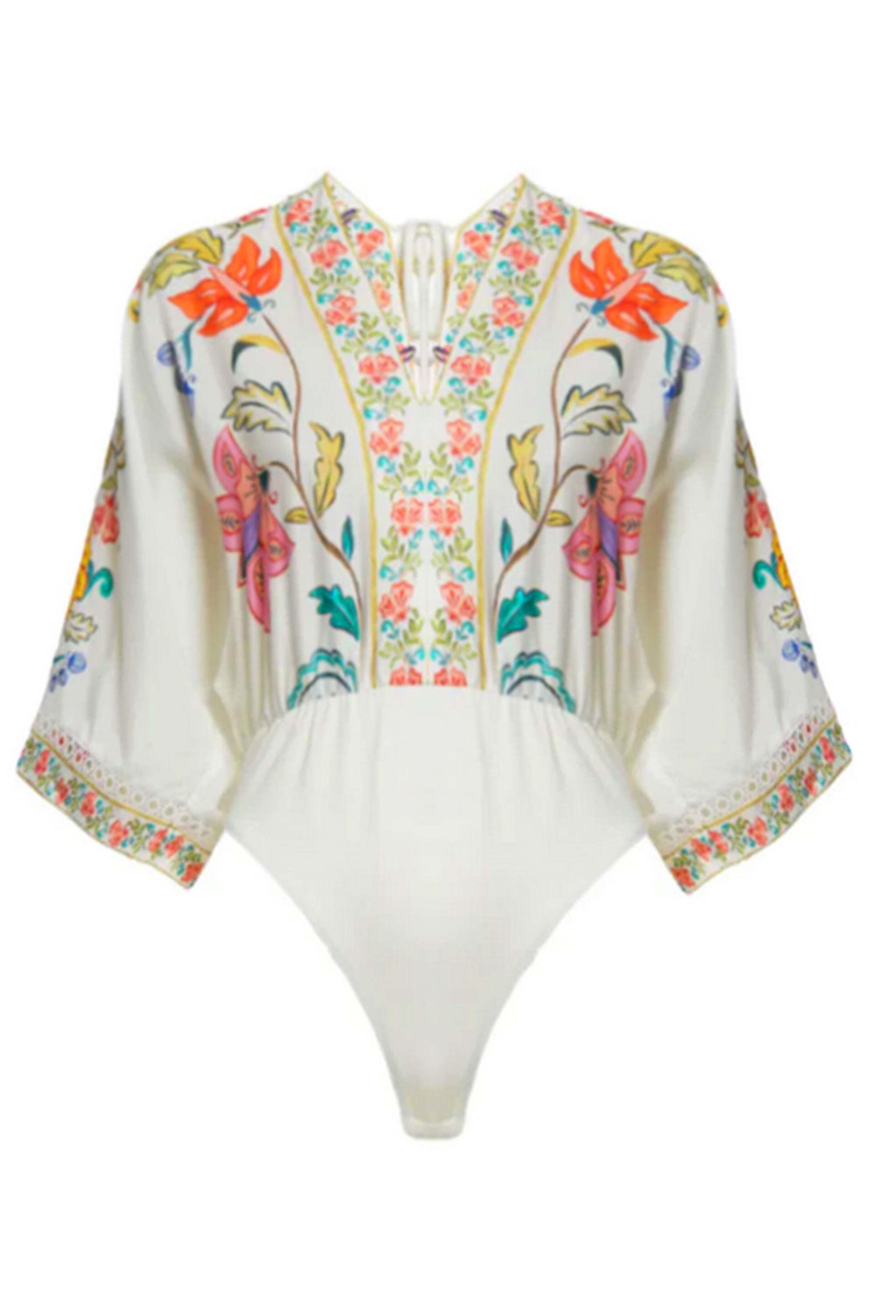 【Farm Rio】 Seashellレースコットンシャツ FARM Rio Seashell Embroidered Eyelet Cotton Button-Up Shirt