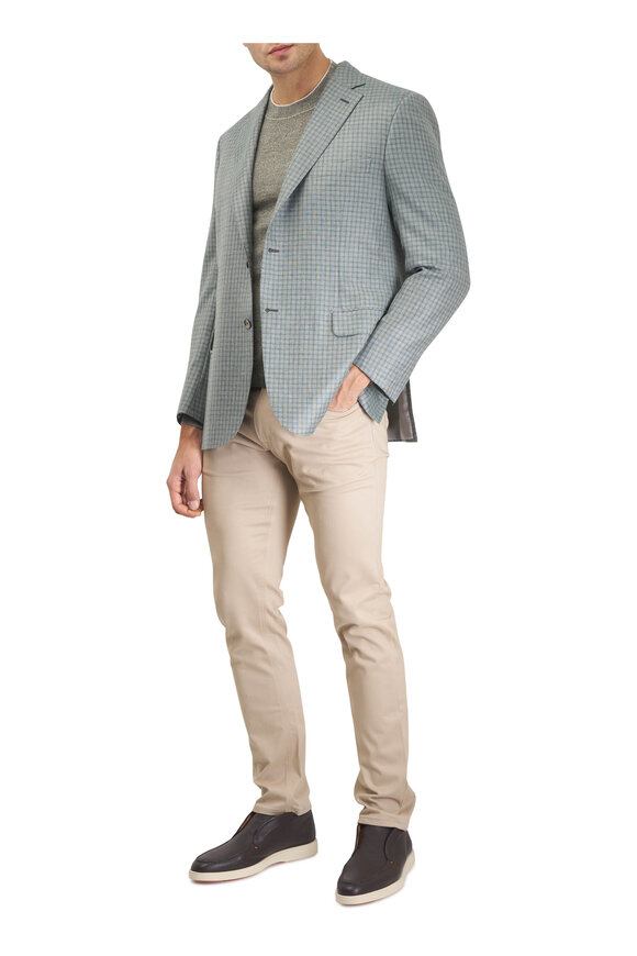 Brioni Green Check Cashmere Sportcoat - view 2