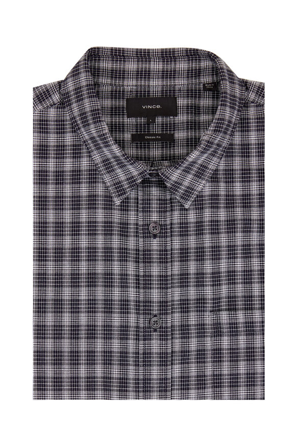 Vince - Coastal Blue Plaid Classic Fit Sport Shirt