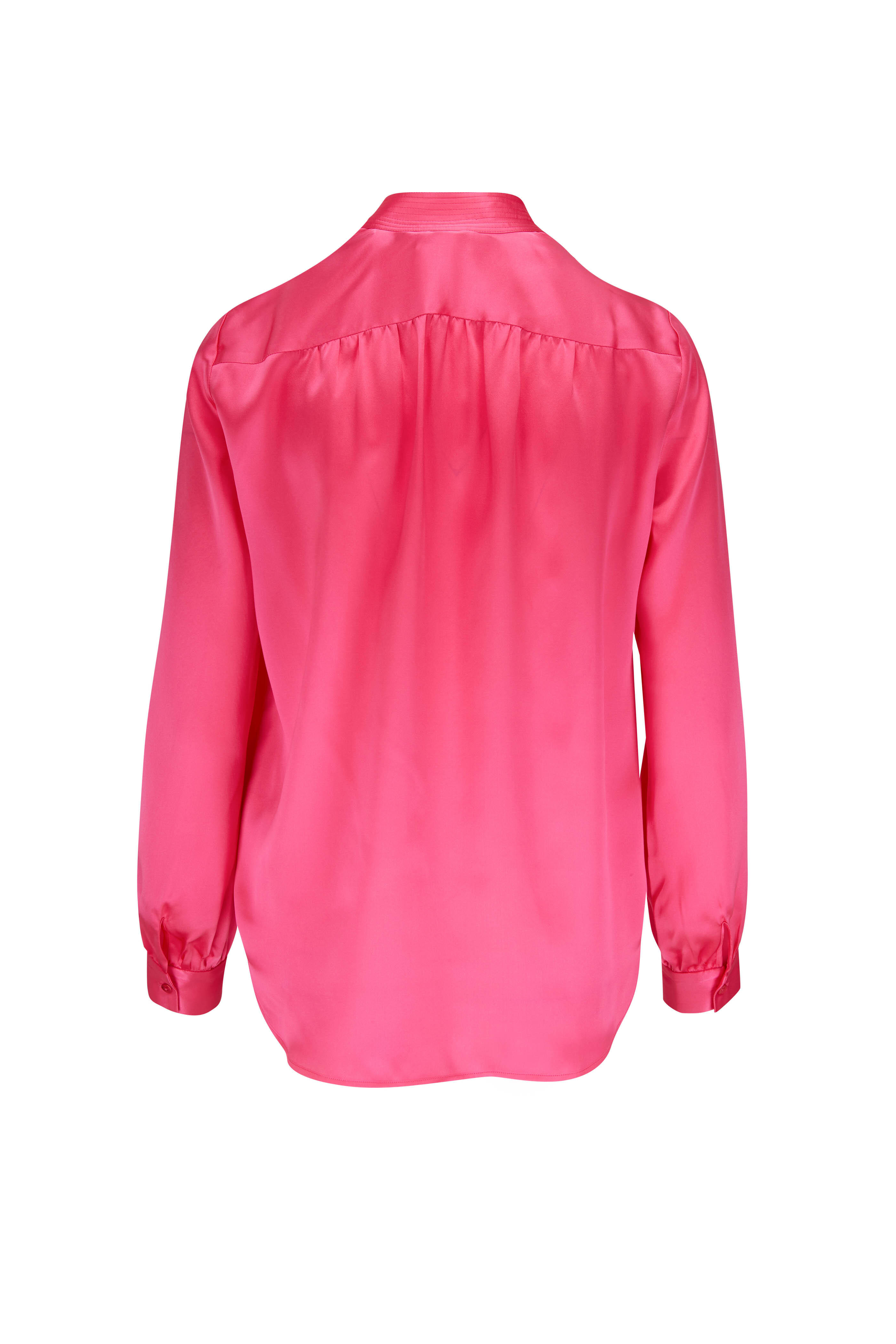 L'Agence - Bianca Pink Glow Silk Blouse
