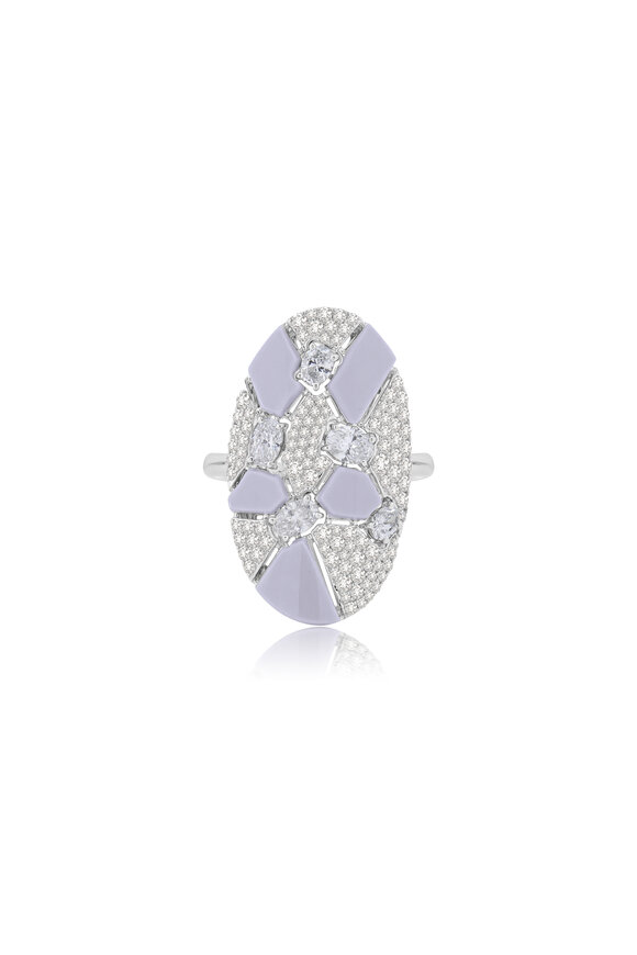 Sutra - Gray Ceramic Diamond Ring