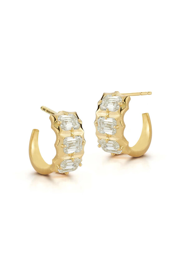 Jade Trau 18k Yellow Gold Vanguard Small Hoops