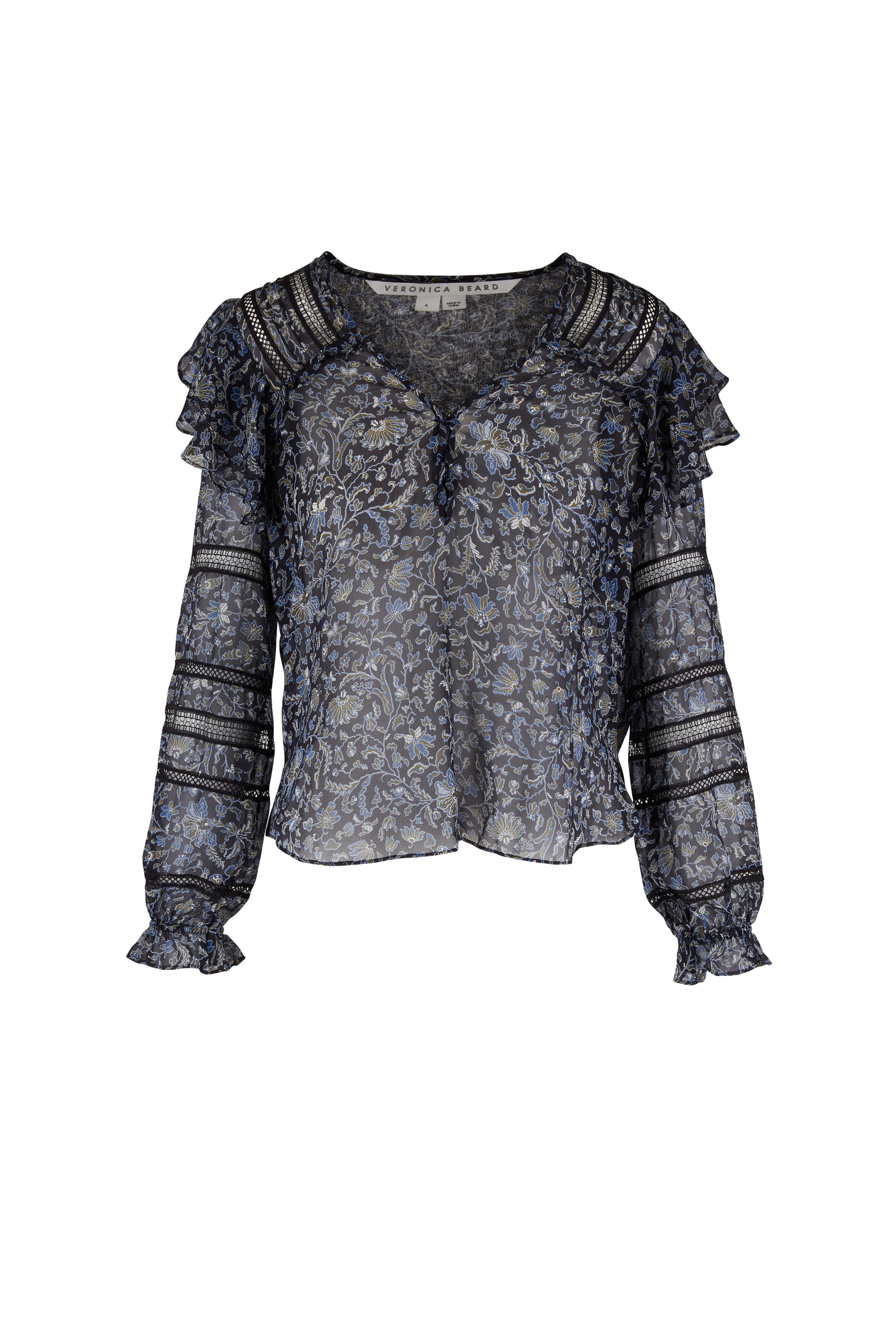 Veronica Beard - Penny Black Multi Silk Top