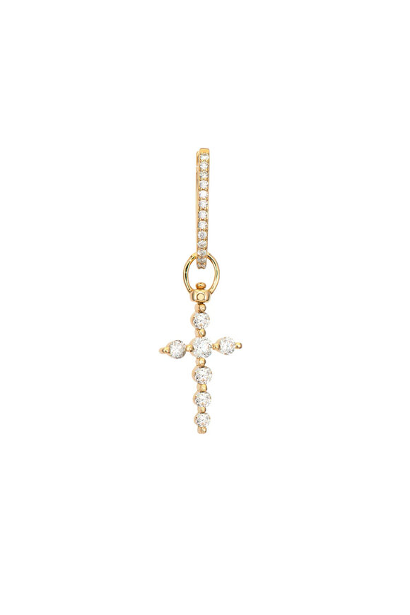 Three Stories Diamond Cross Single Charm