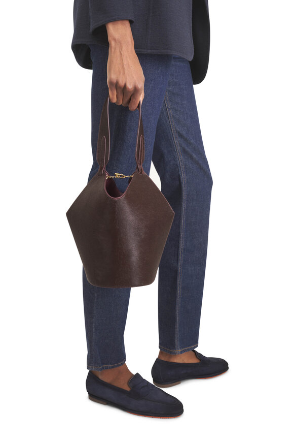 Khaite Mini Lotus Rouge Suede & Haircalf Tote - view 2