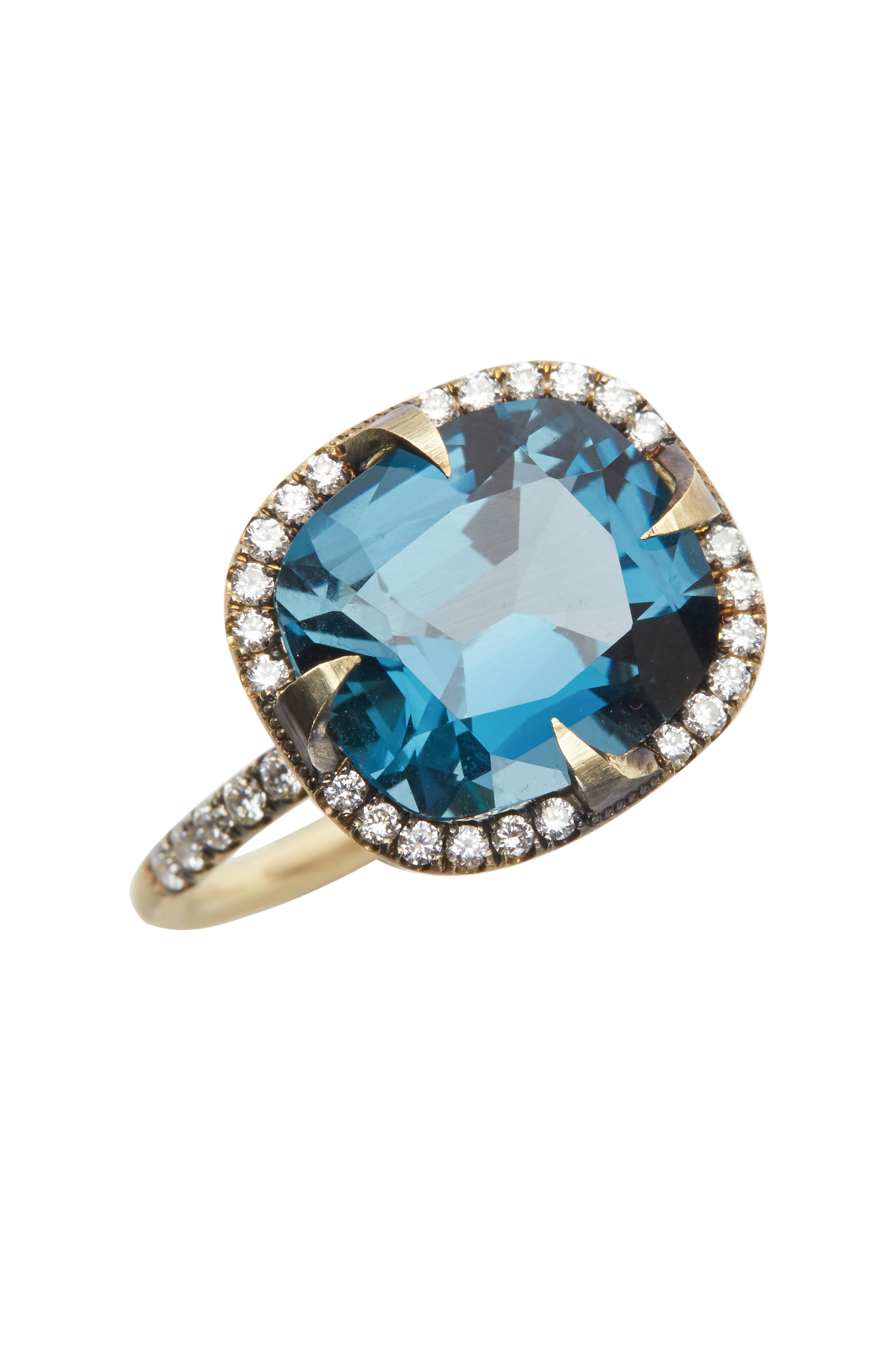 Sylva & Cie - Good Girl Gone Bad Blue Topaz Diamond Ring
