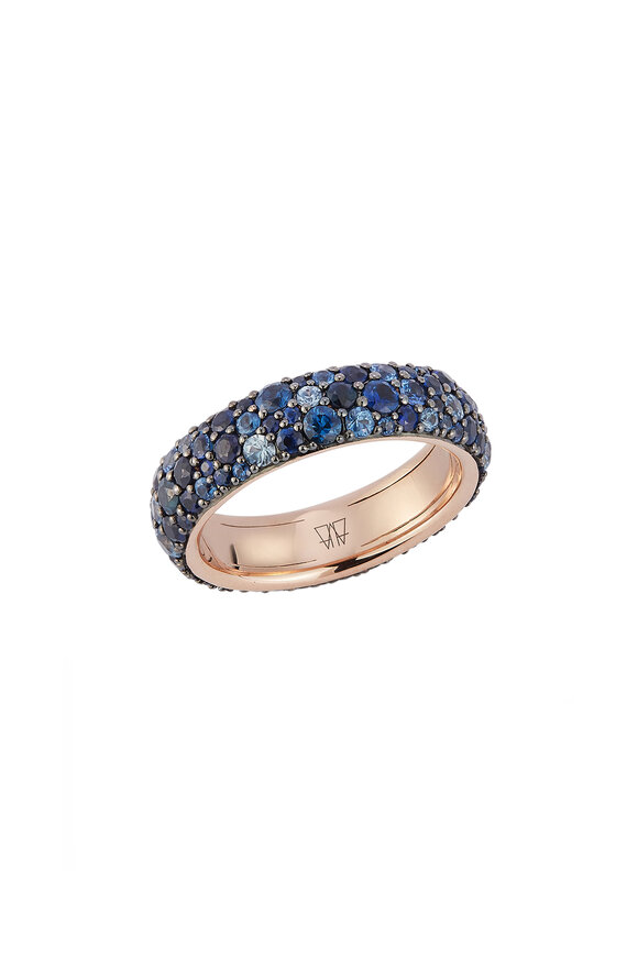 Walters Faith OC x WF 18K Rose Gold Blue Sapphire Band Ring