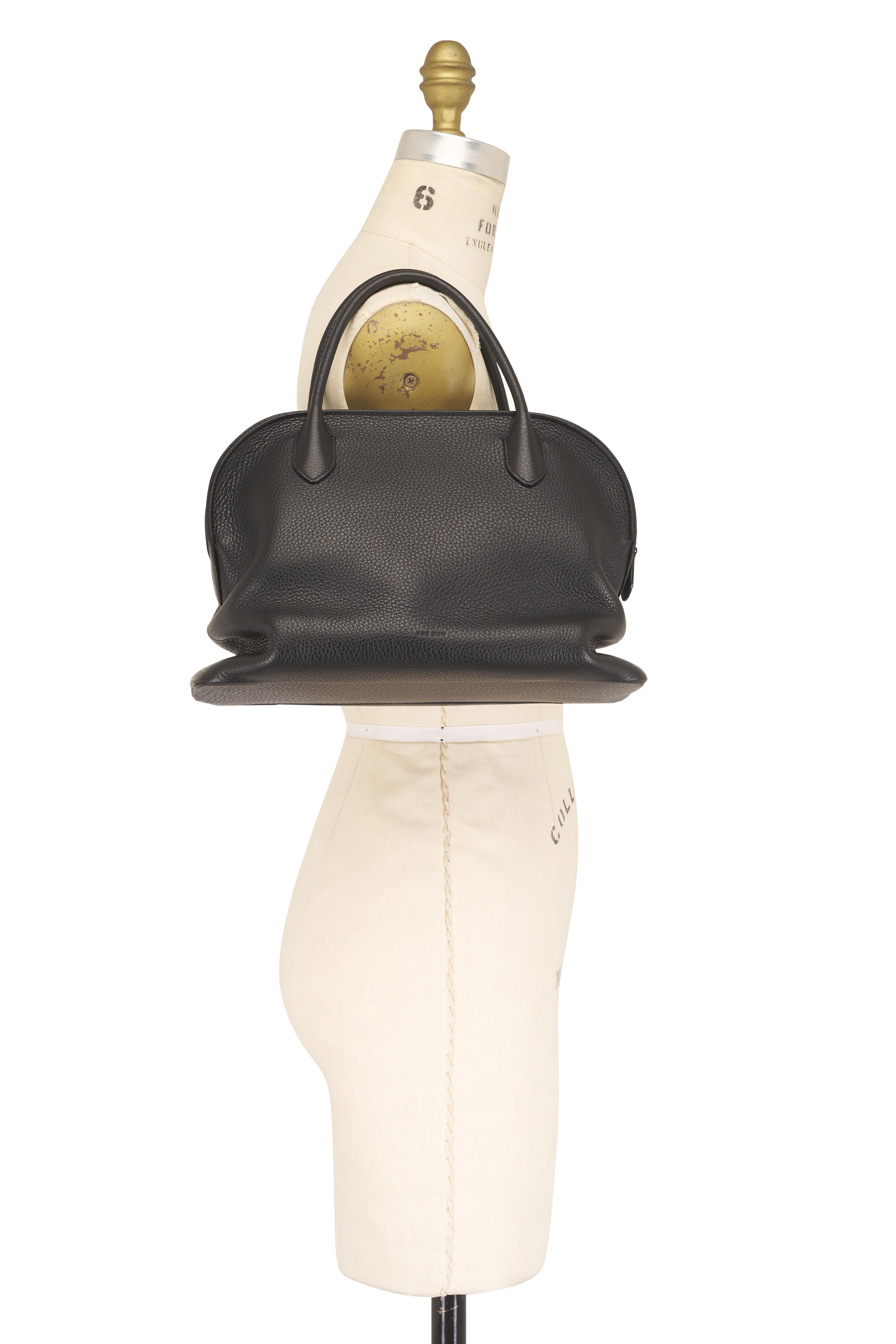 The Row - Nano Agnes 12 Black Grain Leather Shoulder Bag - view 5