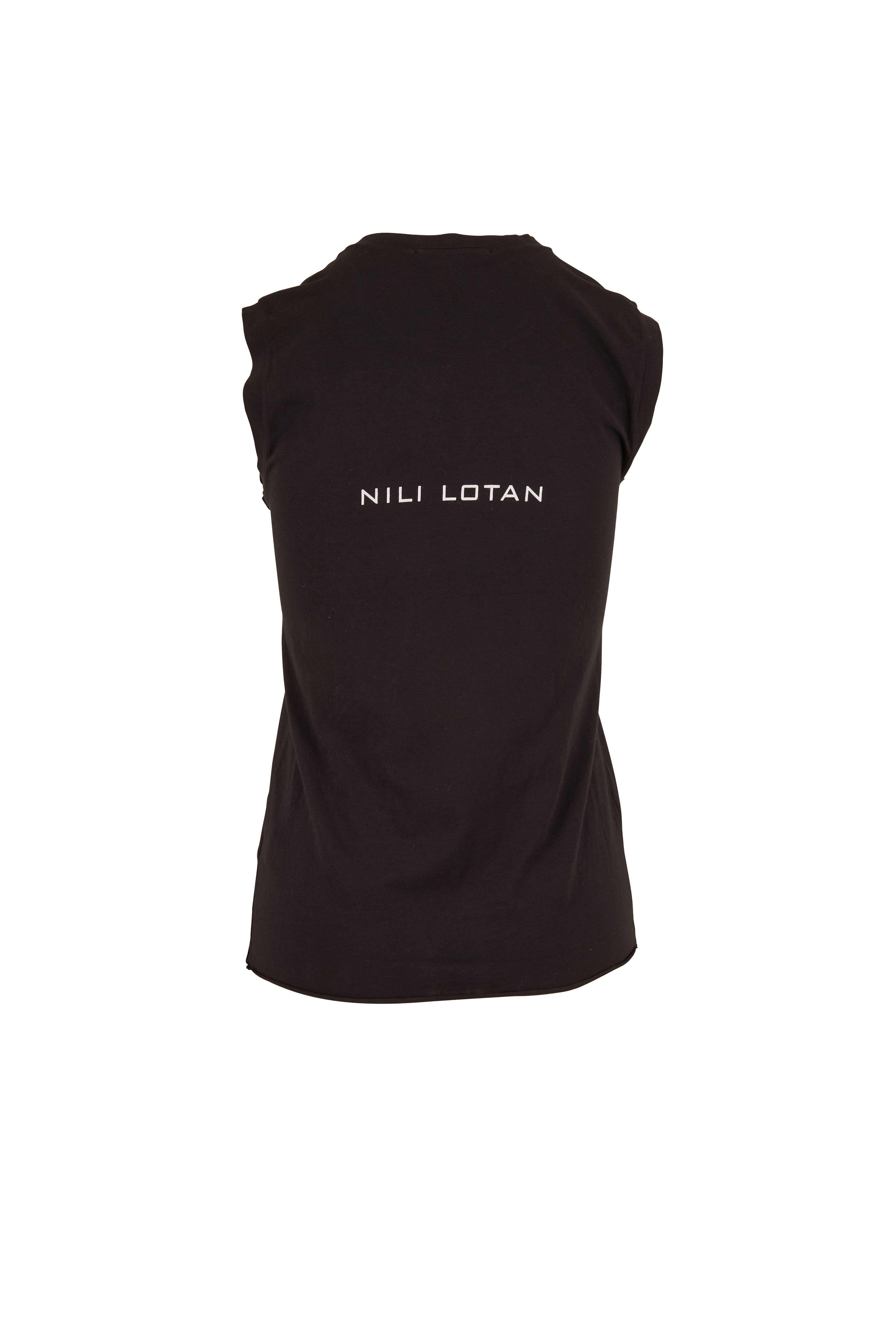 Nili Lotan - Washed Black Wish You Were Here Muscle Tee