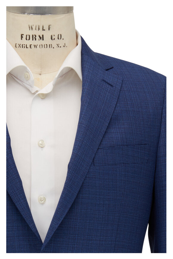 Atelier Munro - Navy Blue Textured Wool Suit