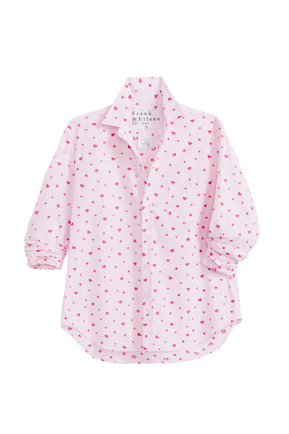 Frank & Eileen Eileen Pink Heart Relaxed Button-Up Shirt