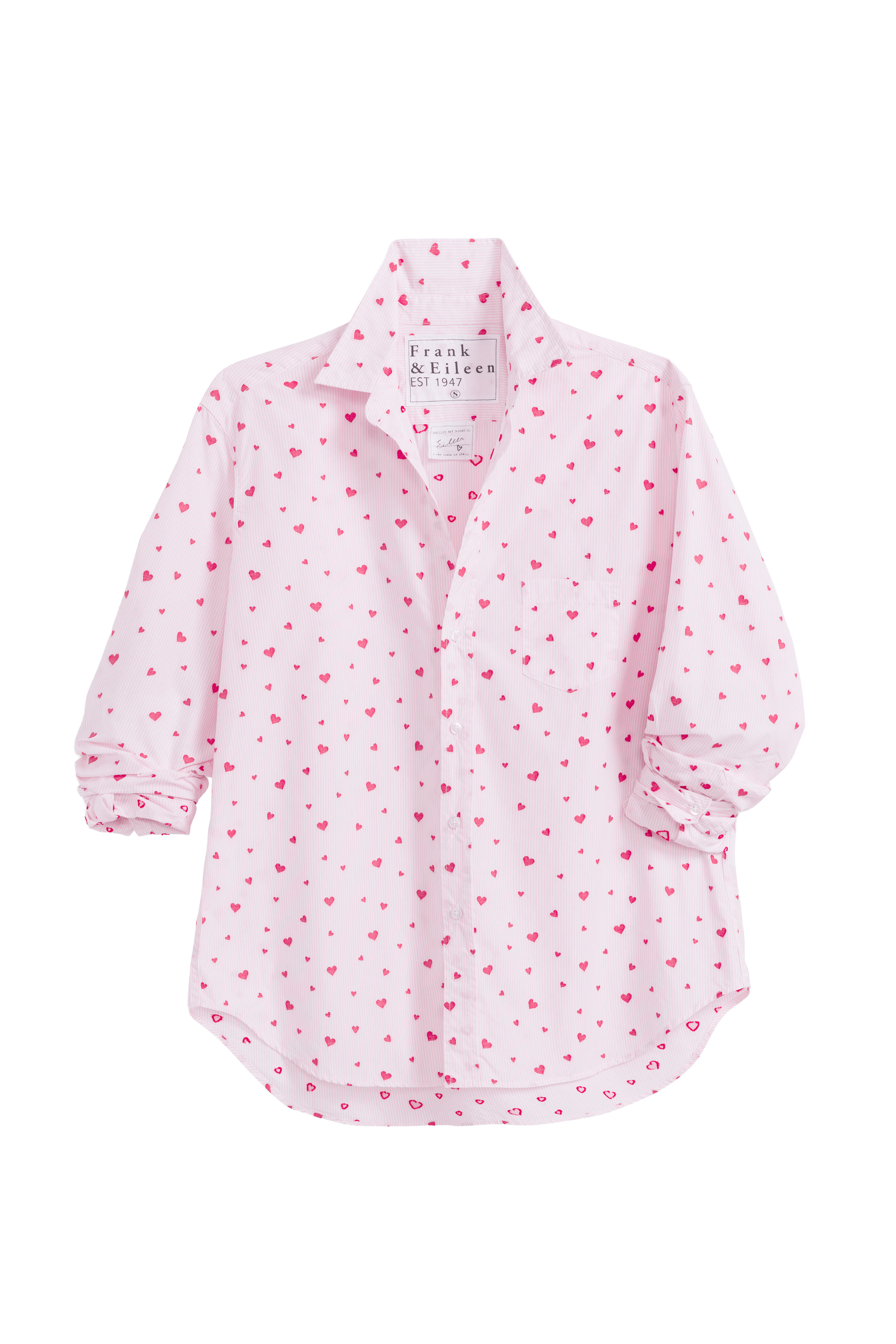 Frank & Eileen - Eileen Pink Heart Relaxed Button-Up Shirt