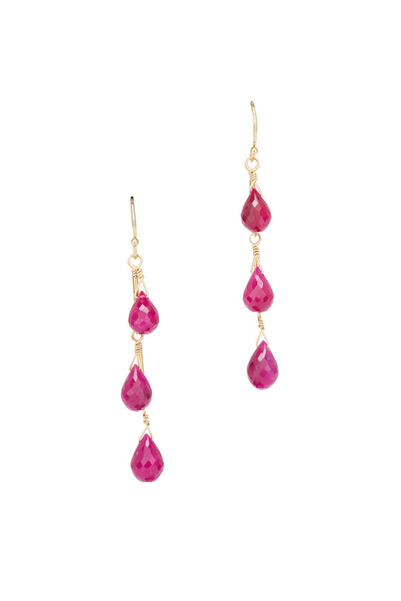 Cristina V. Ruby Brio Bar Earrings