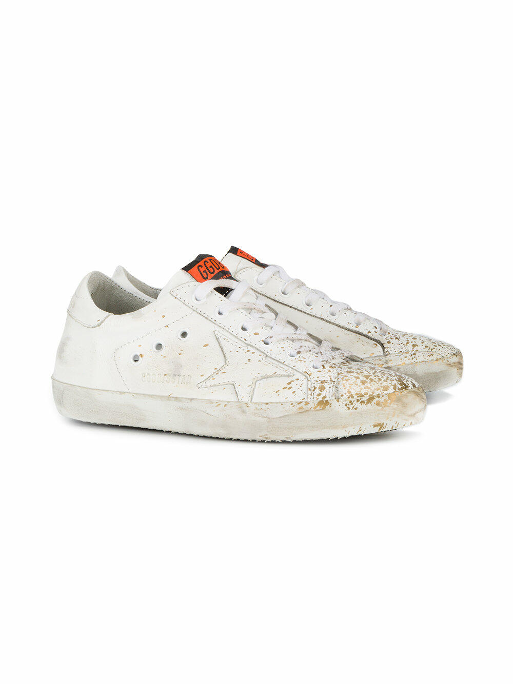 Golden Goose - Women's Superstar White & Gold Splatter Sneaker