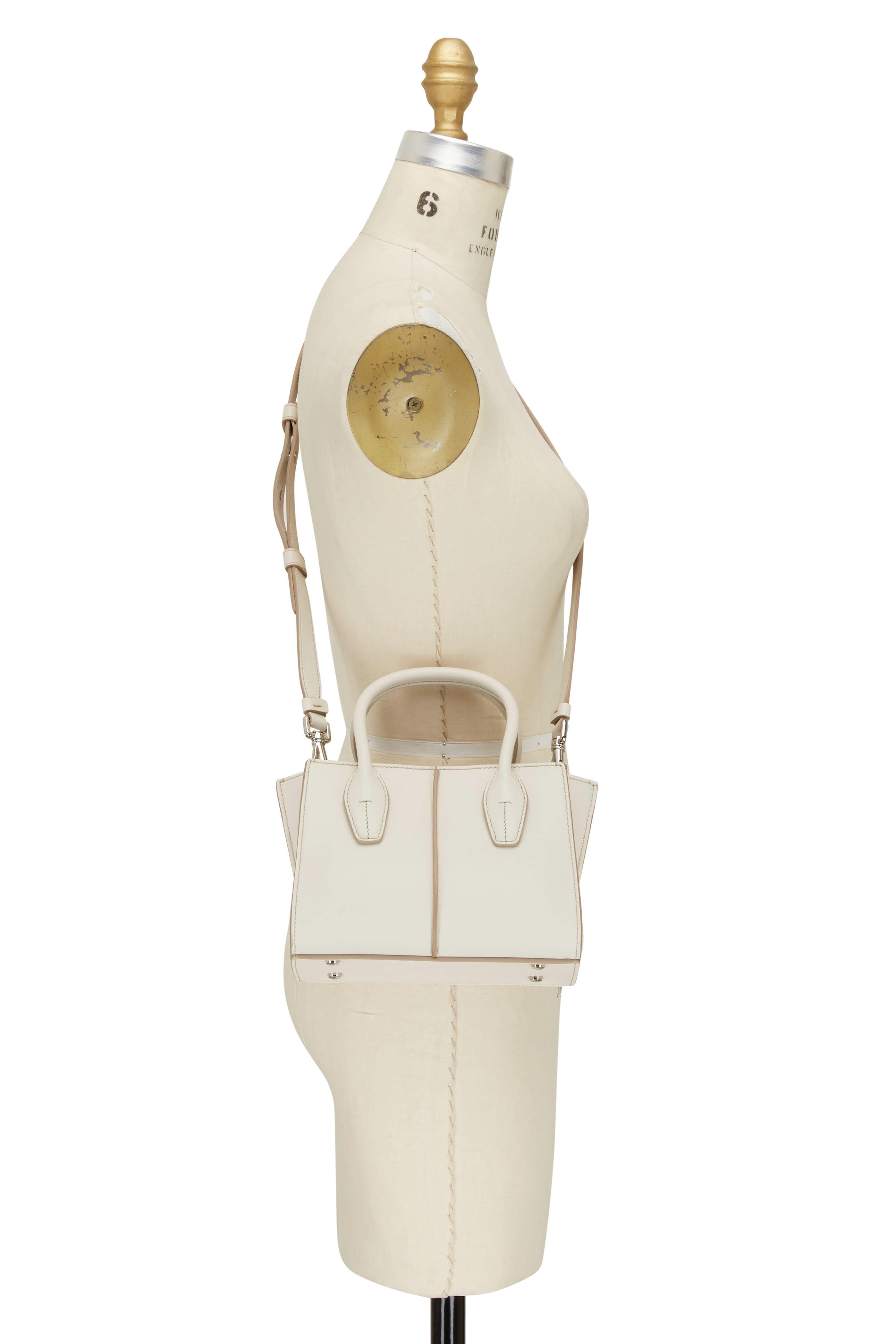 Tod's - Aon White Leather Mini Shopping Tote | Mitchell Stores