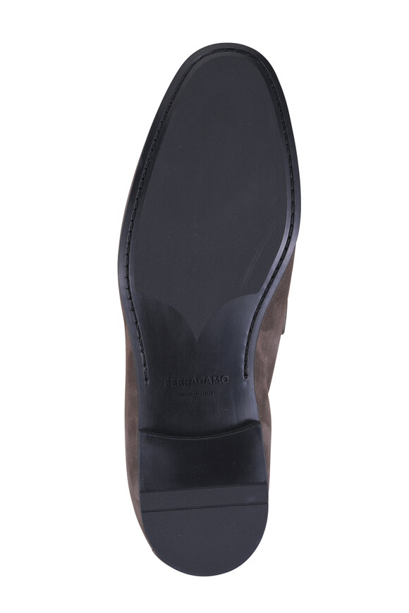 Ferragamo Tiberio Gray Suede Loafer - view 4