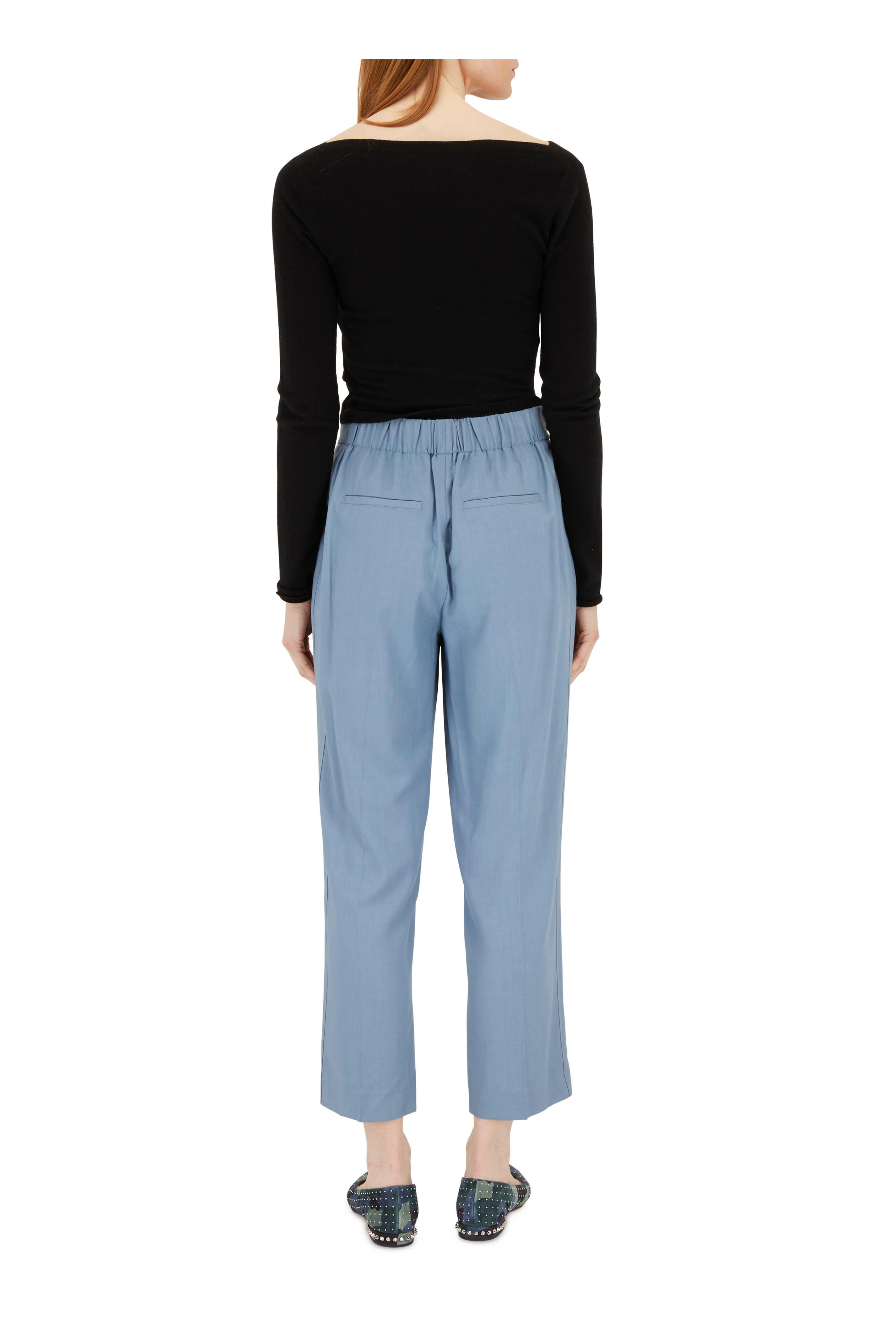 Vince - Dark Piero Blue Drapey Pull-On Pant | Mitchell Stores