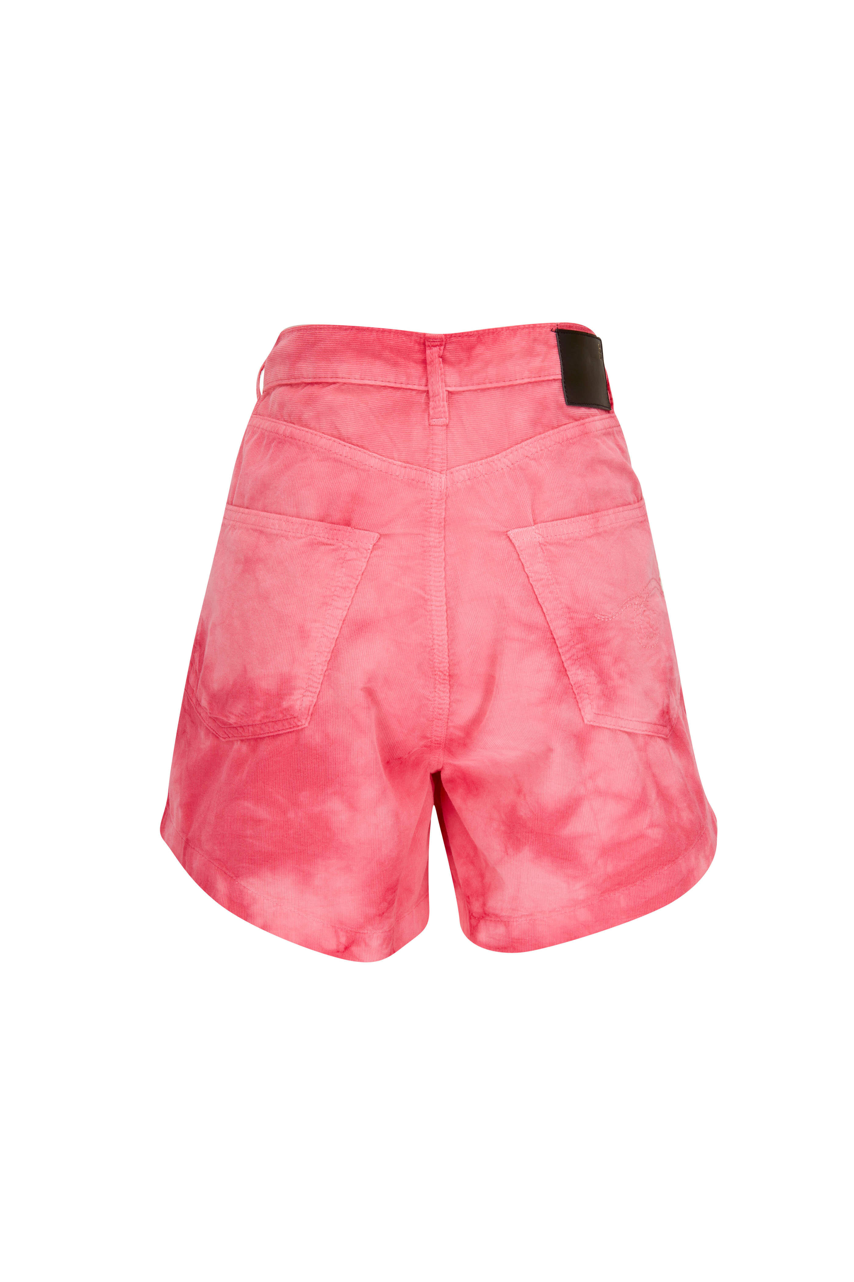 R13 - Damon Pleated Fuchsia Corduroy Shorts