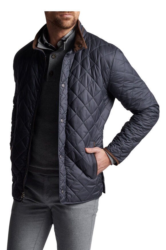 Peter Millar - Suffolk Black Quilted Travel Coat