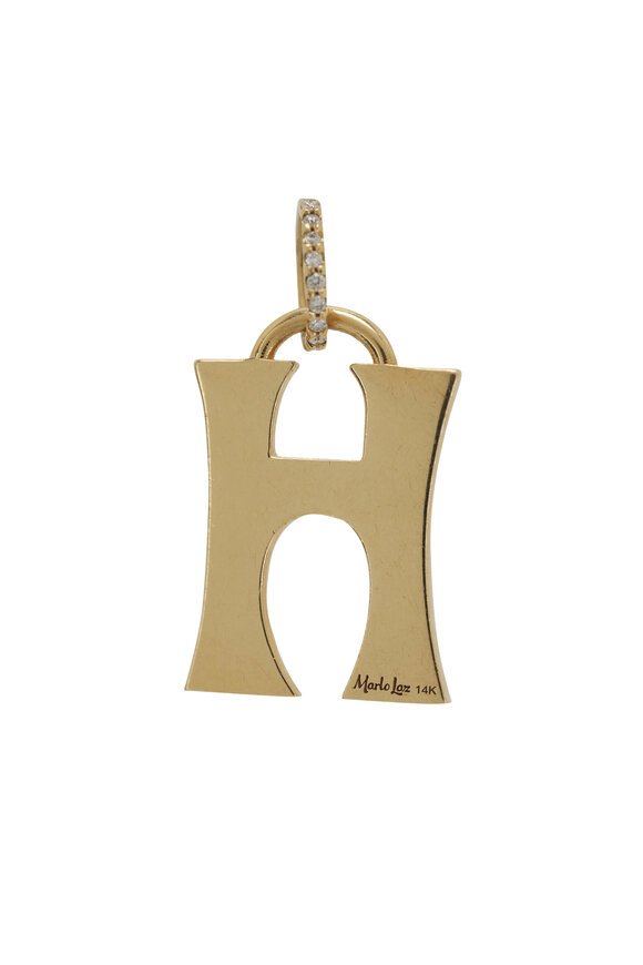 Marlo Laz Large Pavé Initial "H" Charm