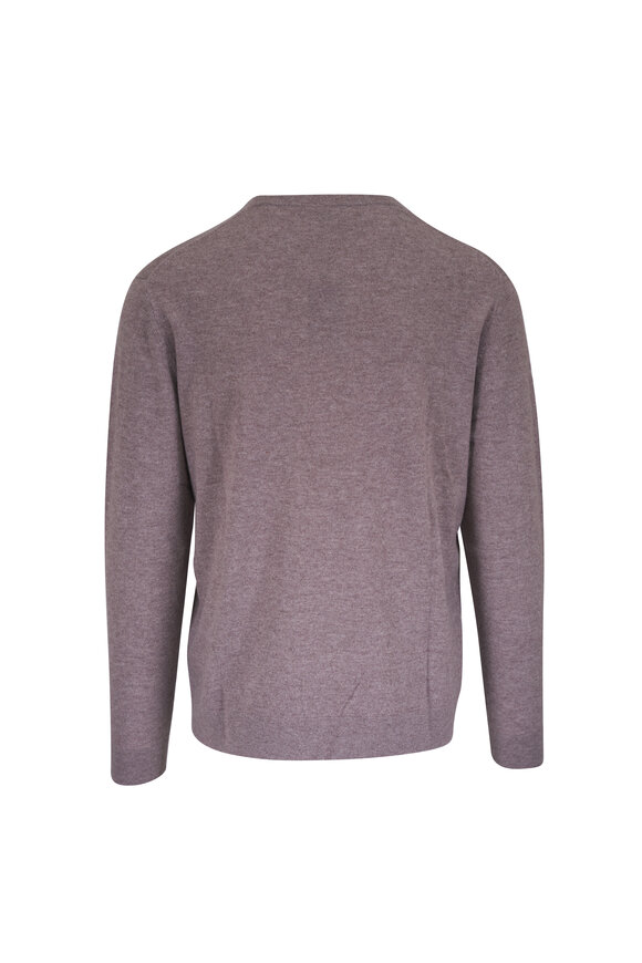 Kinross Taupe Cashmere V-Neck Sweater - view 2