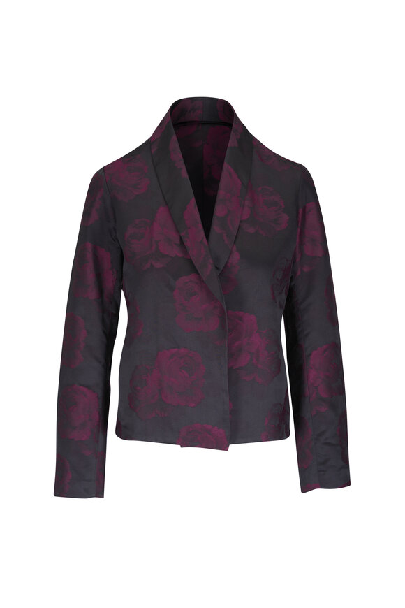 Peter Cohen Prime Burgundy Silk Floral Camo Jacket - view 1
