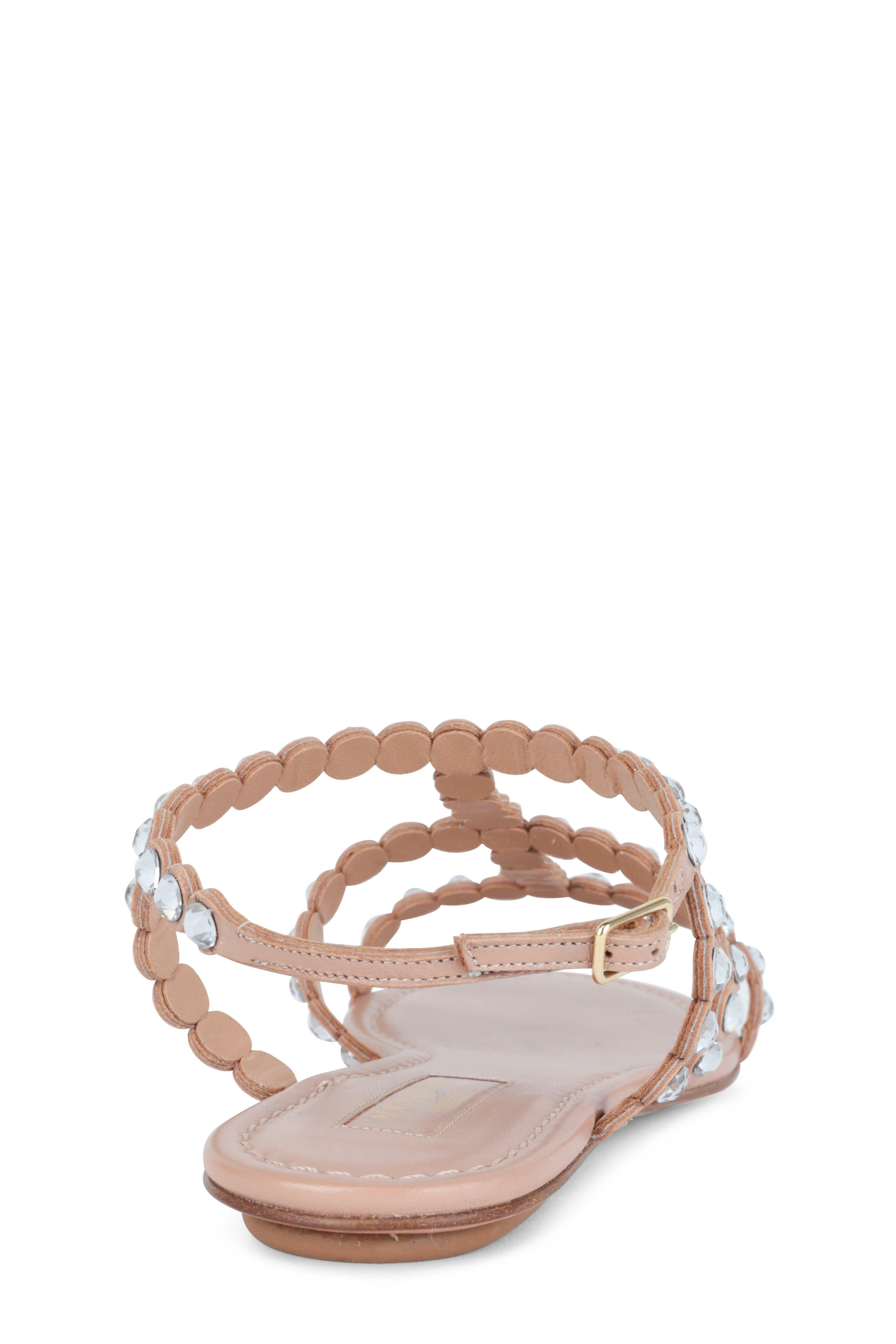 Aquazzura - Tequila Powder Pink Crystal Flat Sandal