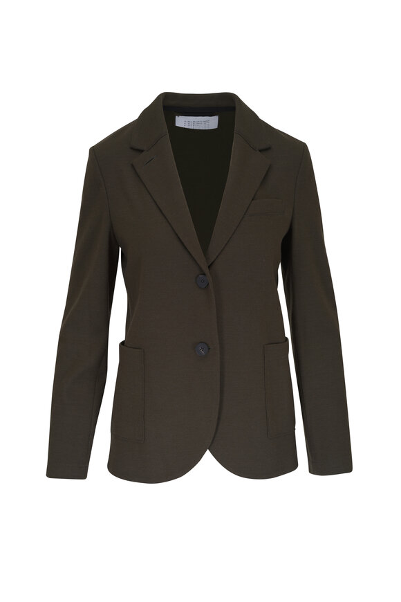 Harris Wharf Moss Green Wool Boyfriend Blazer 