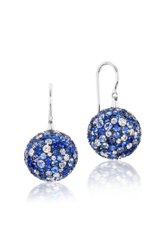 Nam Cho 18k Multi-Shade Blue Sapphire Diamond Earring - view 1