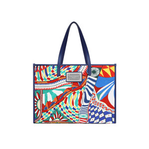 【関税・送料込み】 DOLCE & GABBANA TOTES BAG Dolce & Gabbana Women's' Carretto Print Canvas Tote Bag in