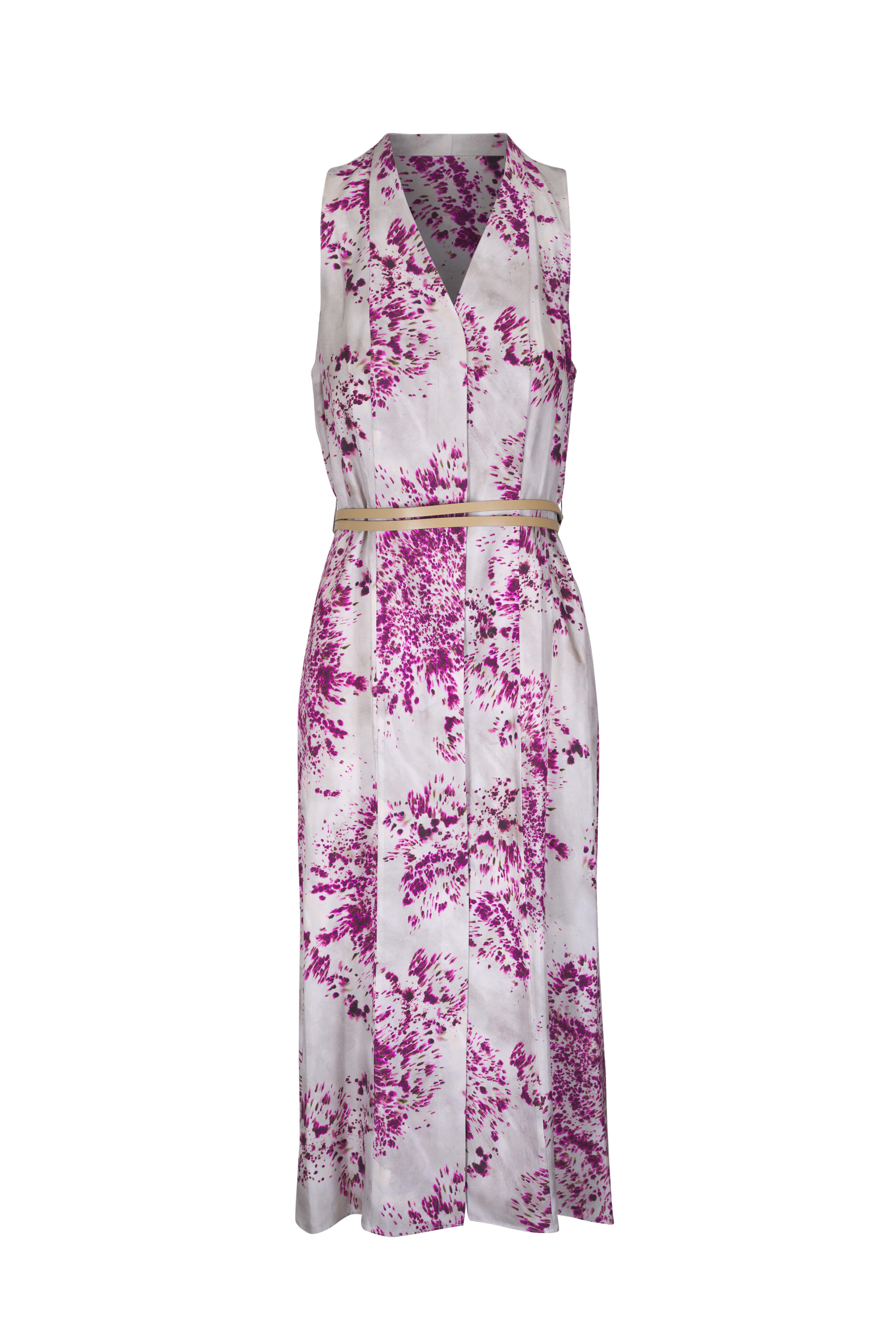Lafayette 148 New York - Violet Spotted Glaze Print Silk Twill Dress
