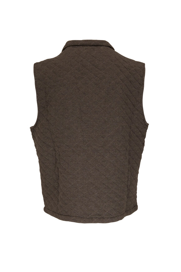 Faherty Brand - Epic Olive Mélange Quilted Fleece Vest