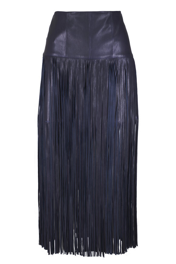 TWP Tangled Up + Blue High Rise Leather Maxi Skirt