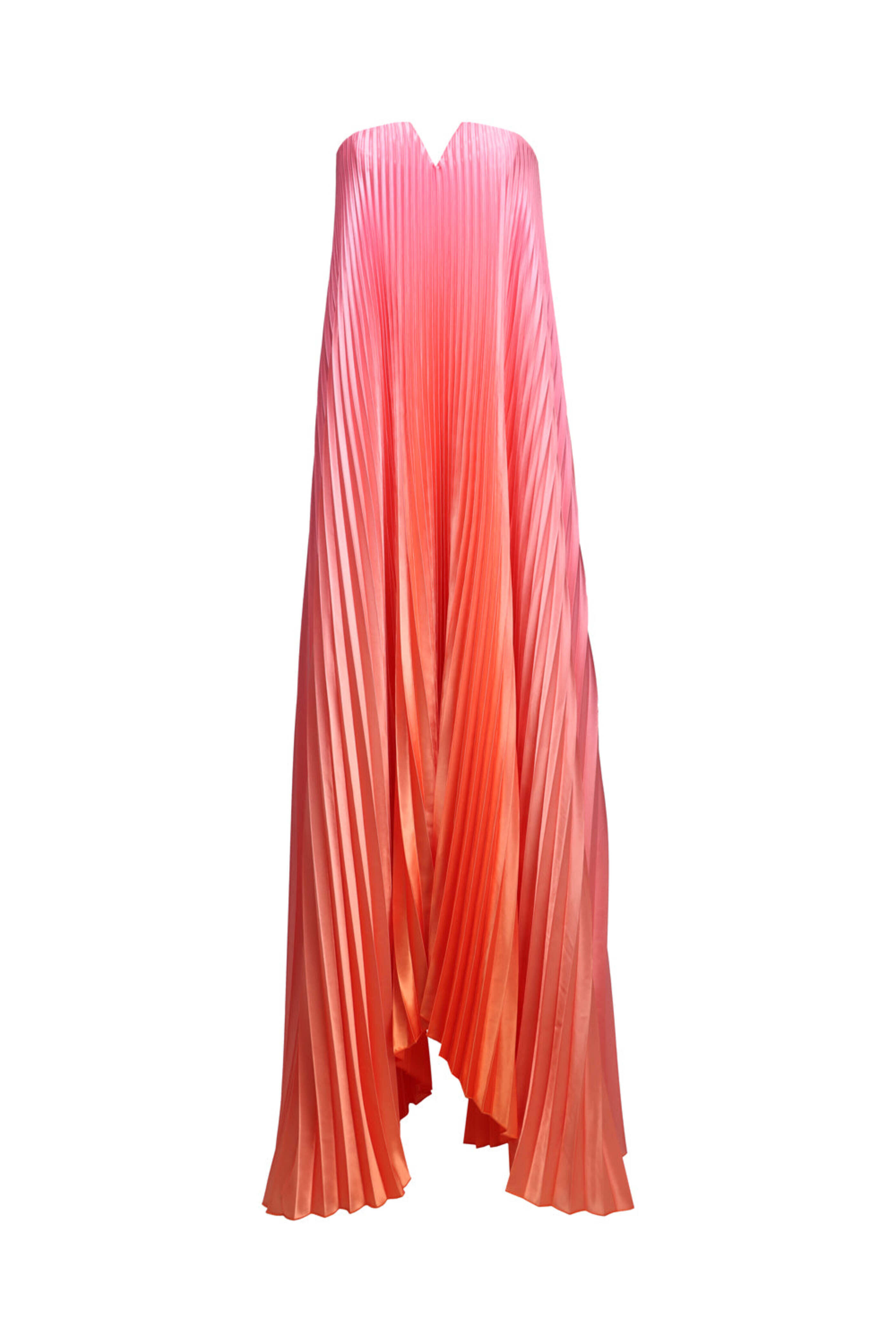 L'Ide Woman - Sunset Ombre Pleated Black Tie Gown