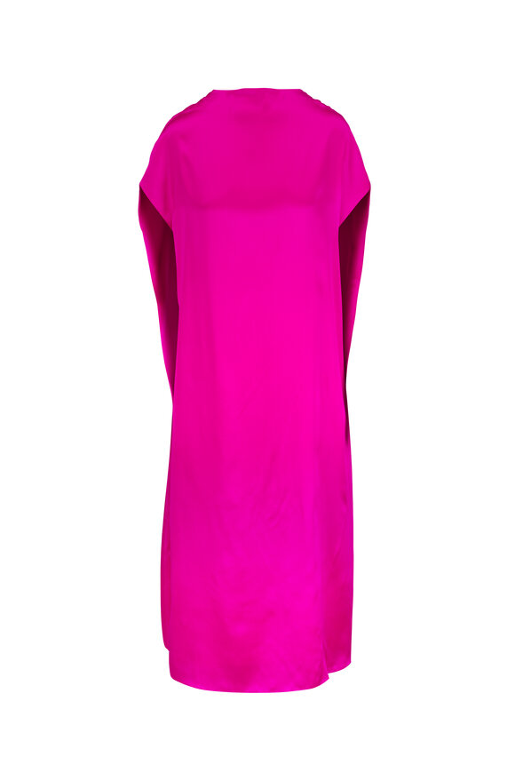 Dries Van Noten Diria Bright Fuchsia Silk Dress